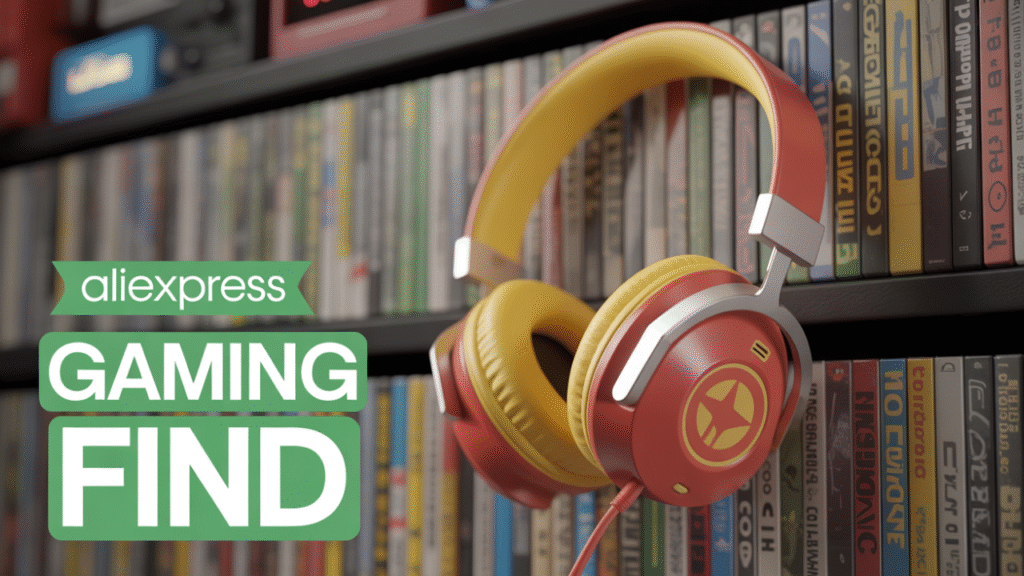 Retro style over-ear gaming headphones from AliExpress for a frugal gaming upgrade.