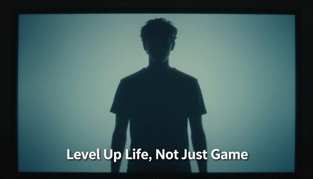 A silhouette of a gamer symbolizing the holistic benefits of a modern high-performance gaming setup that prioritizes biological health and gaming performance.